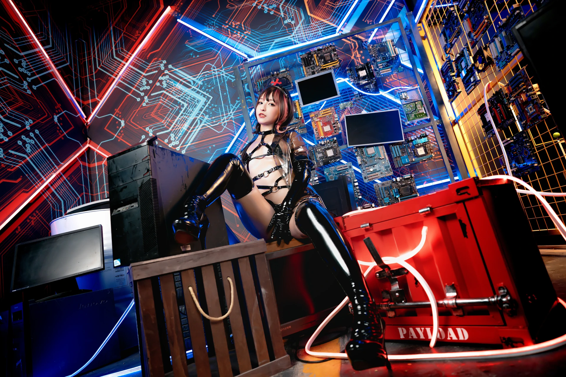 神楽坂真冬 第三季 序号1：《無色哲学》透明黑白护士双人 [150P3V-825MB]内衣, 双马尾, 护士, 神楽坂真冬, 美腿, 美足