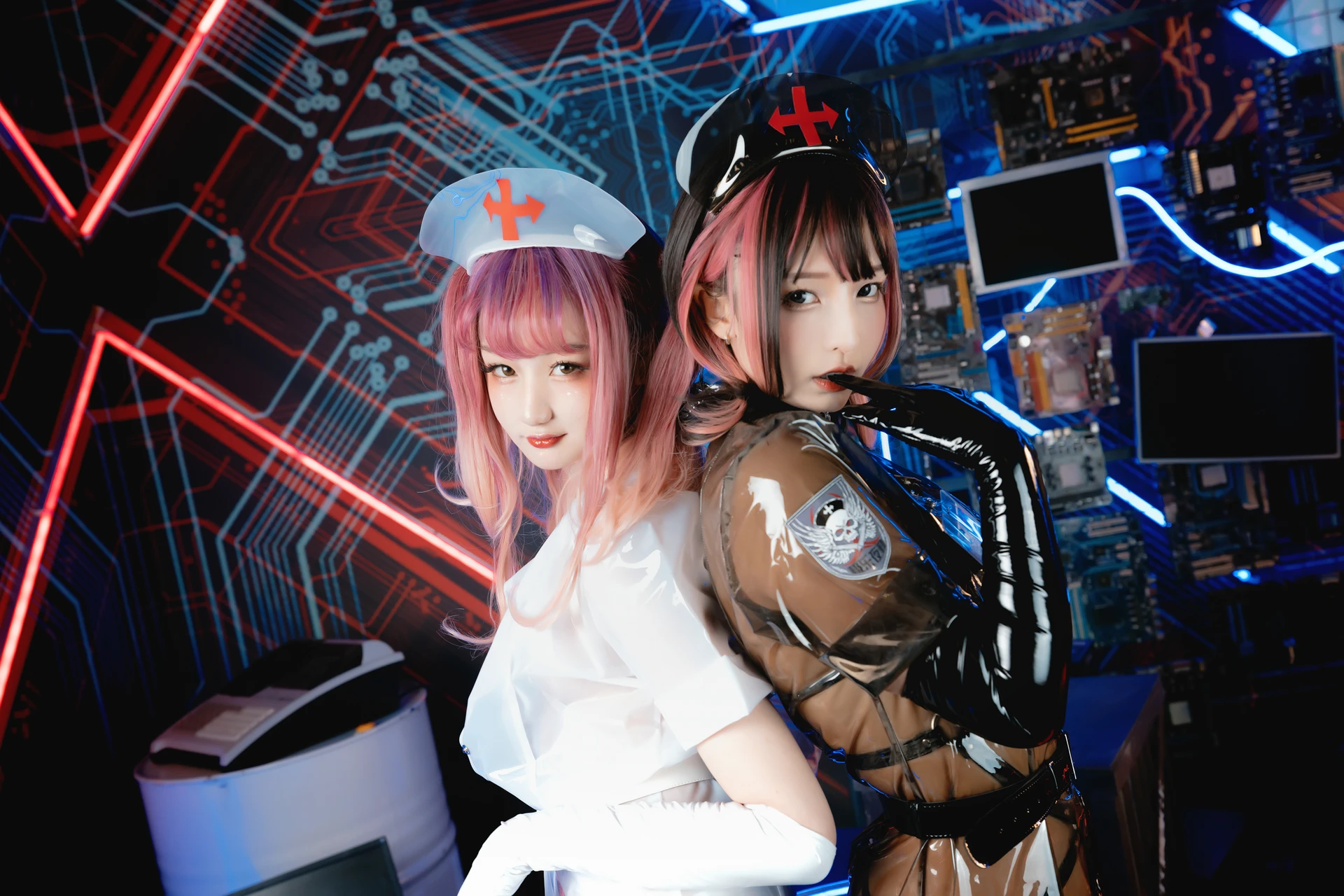 神楽坂真冬 第三季 序号1：《無色哲学》透明黑白护士双人 [150P3V-825MB]内衣, 双马尾, 护士, 神楽坂真冬, 美腿, 美足