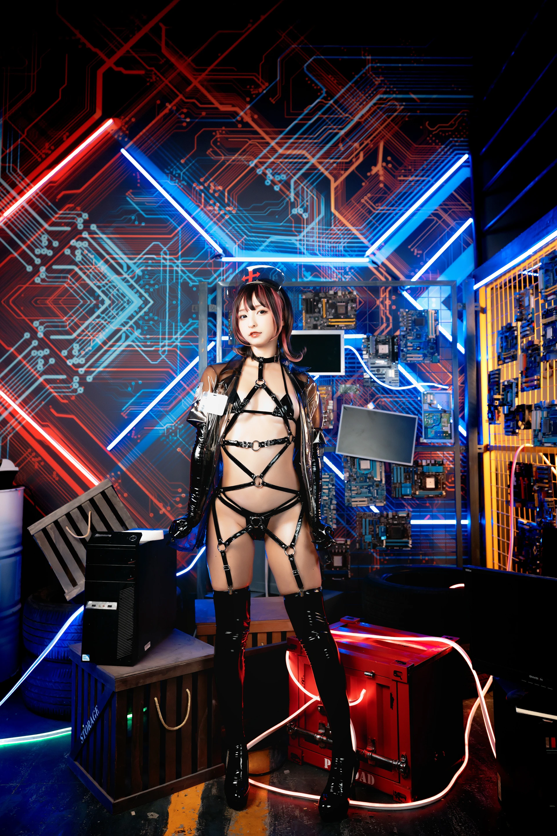 神楽坂真冬 第三季 序号1：《無色哲学》透明黑白护士双人 [150P3V-825MB]内衣, 双马尾, 护士, 神楽坂真冬, 美腿, 美足