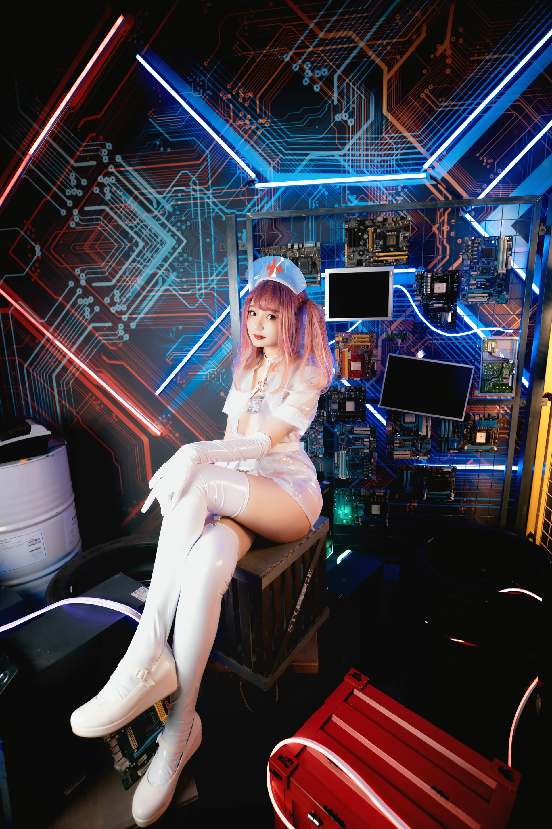 神楽坂真冬 第三季 序号1：《無色哲学》透明黑白护士双人 [150P3V-825MB]内衣, 双马尾, 护士, 神楽坂真冬, 美腿, 美足