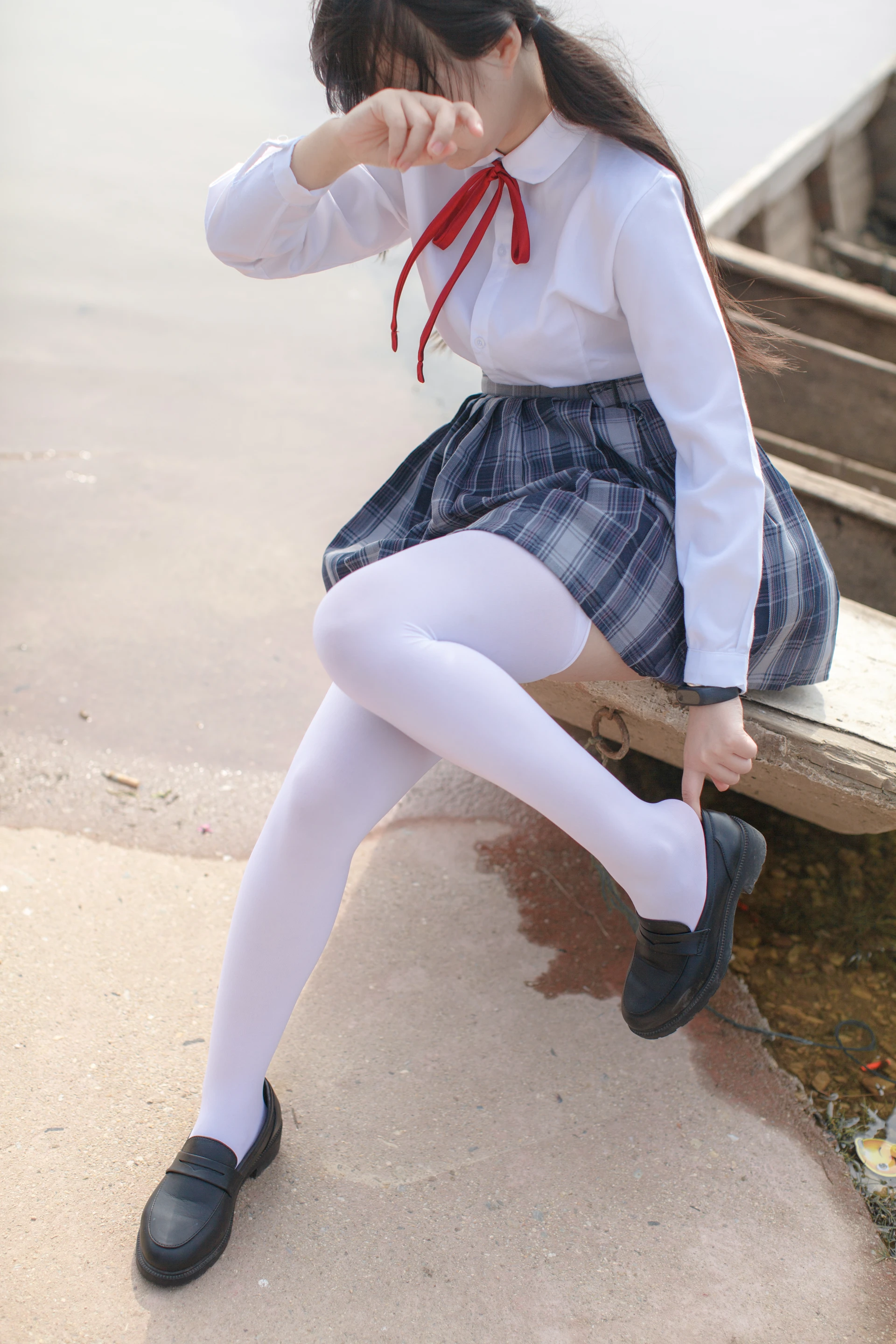 少女秩序 EX.02 户外黑丝+白丝JK双马尾[80P-843.3M]JK制服, 双马尾, 少女秩序, 白丝, 美腿, 美足, 黑丝