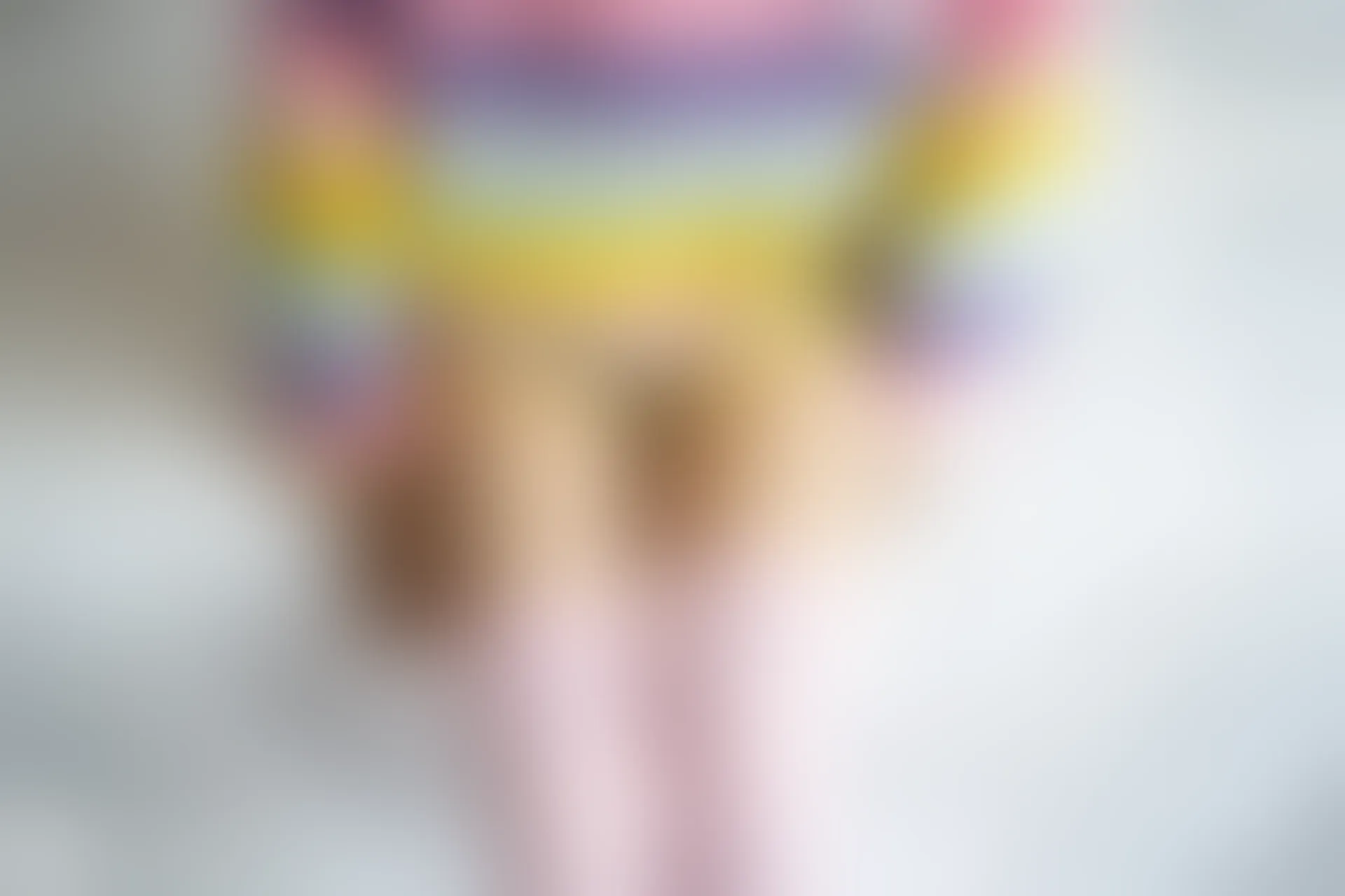 C42.002 粉白色条纹袜 [39P-74MB]