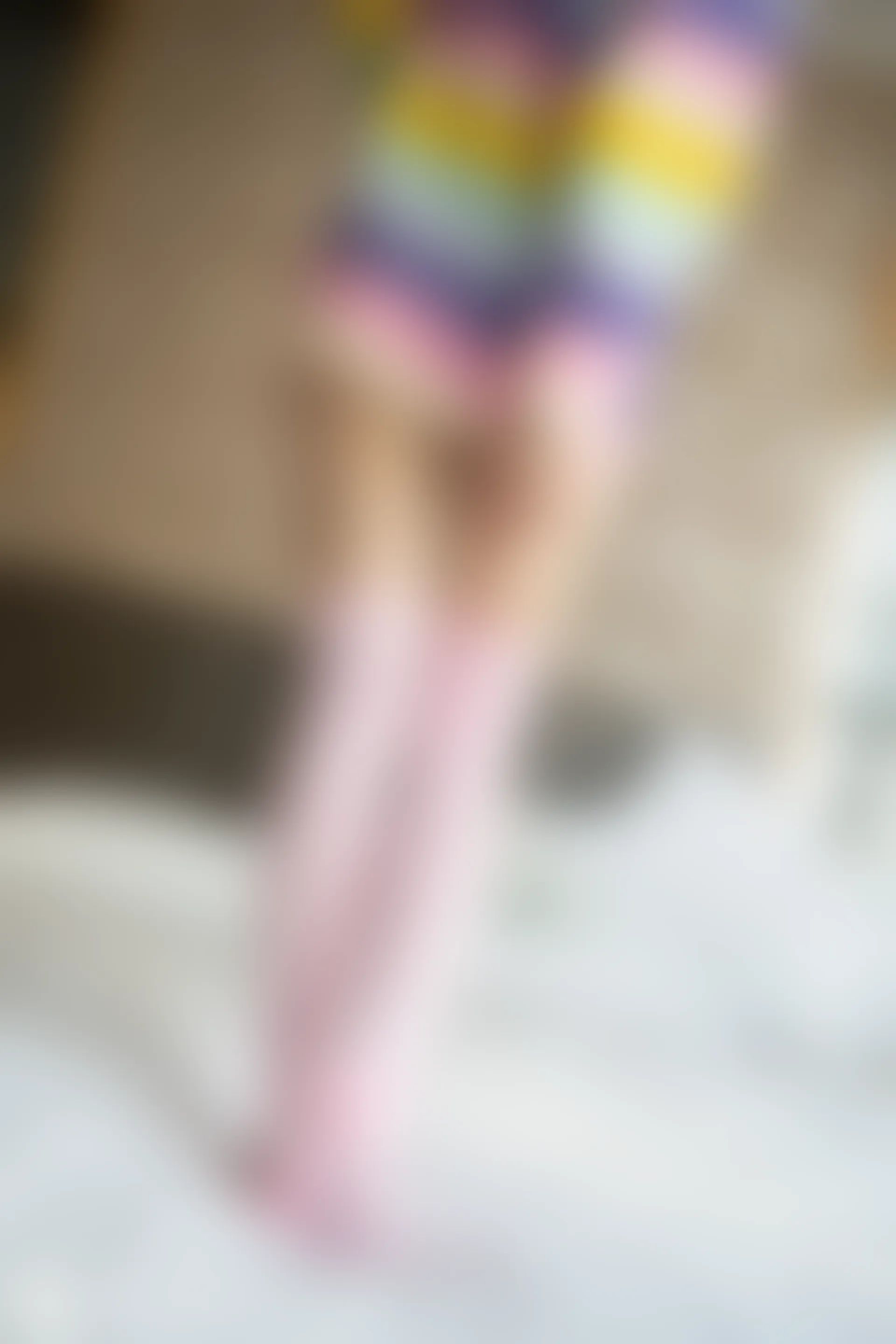 C42.002 粉白色条纹袜 [39P-74MB]