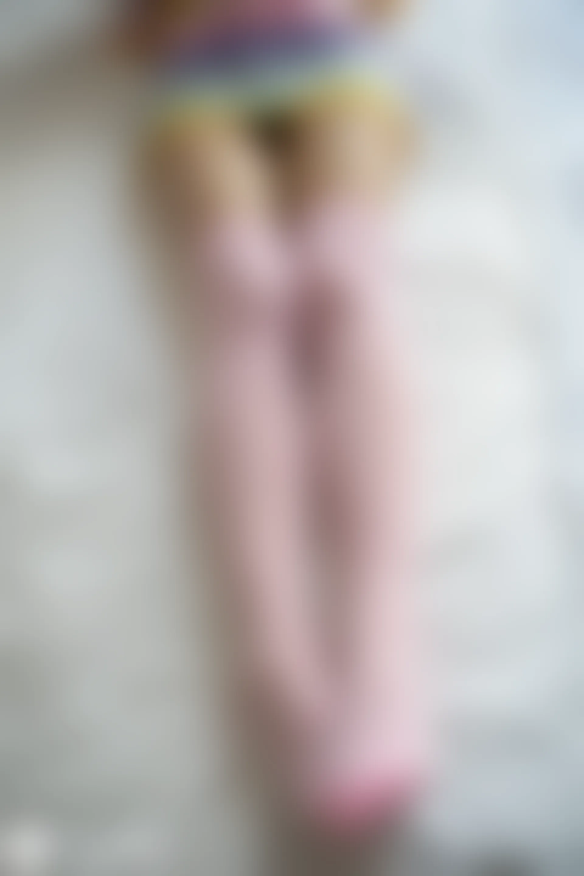 C42.002 粉白色条纹袜 [39P-74MB]
