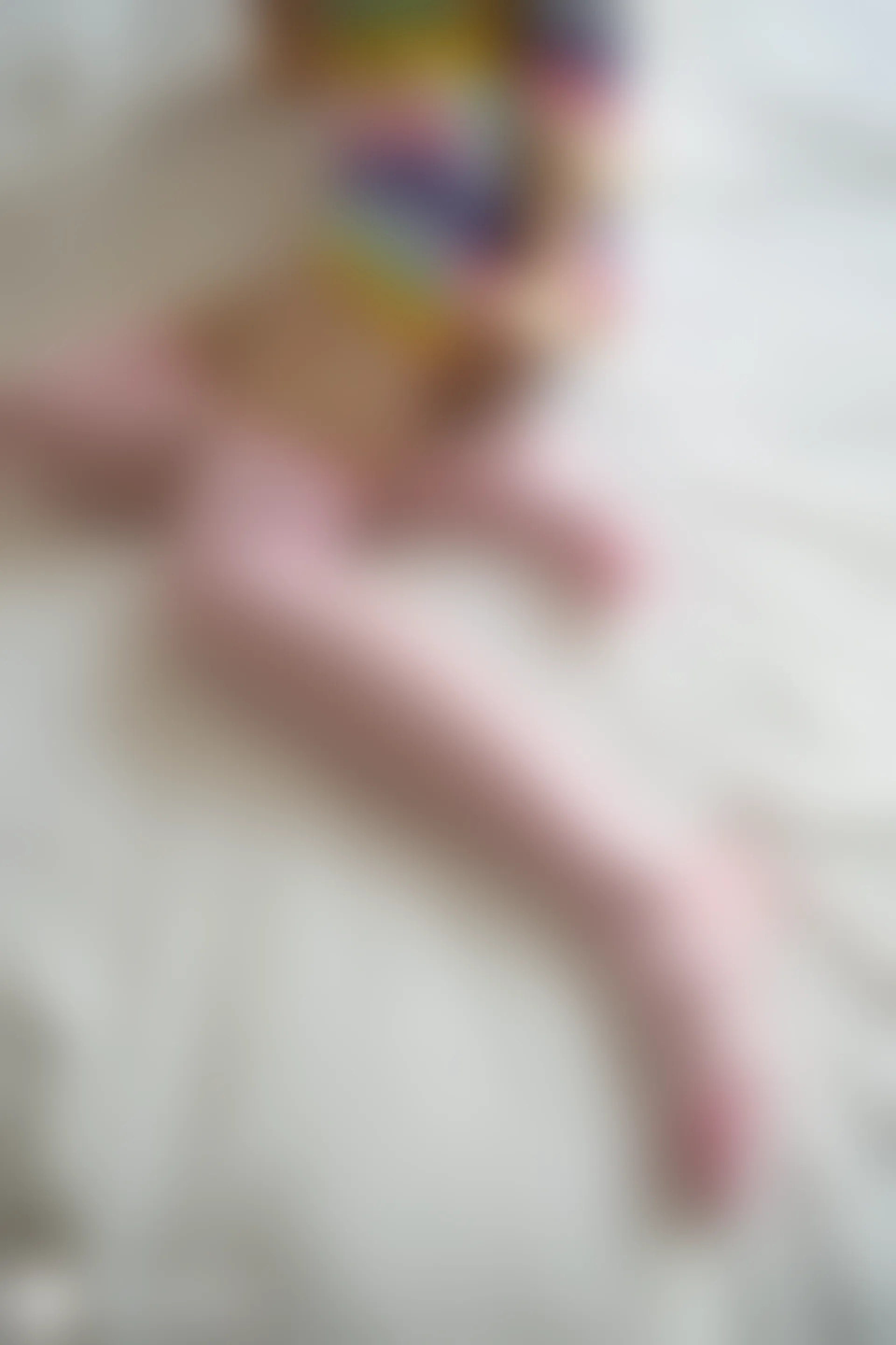 C42.002 粉白色条纹袜 [39P-74MB]