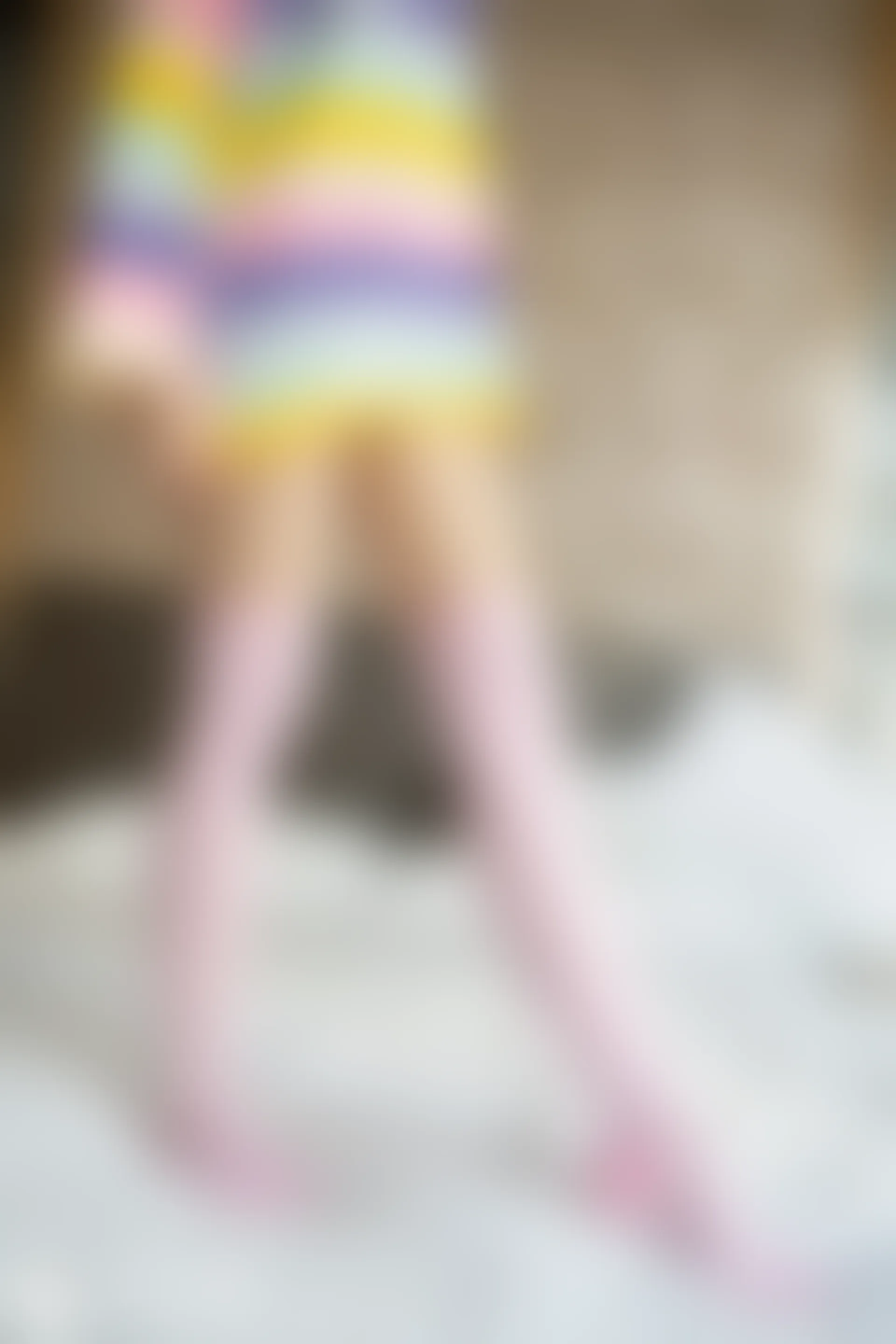 C42.002 粉白色条纹袜 [39P-74MB]