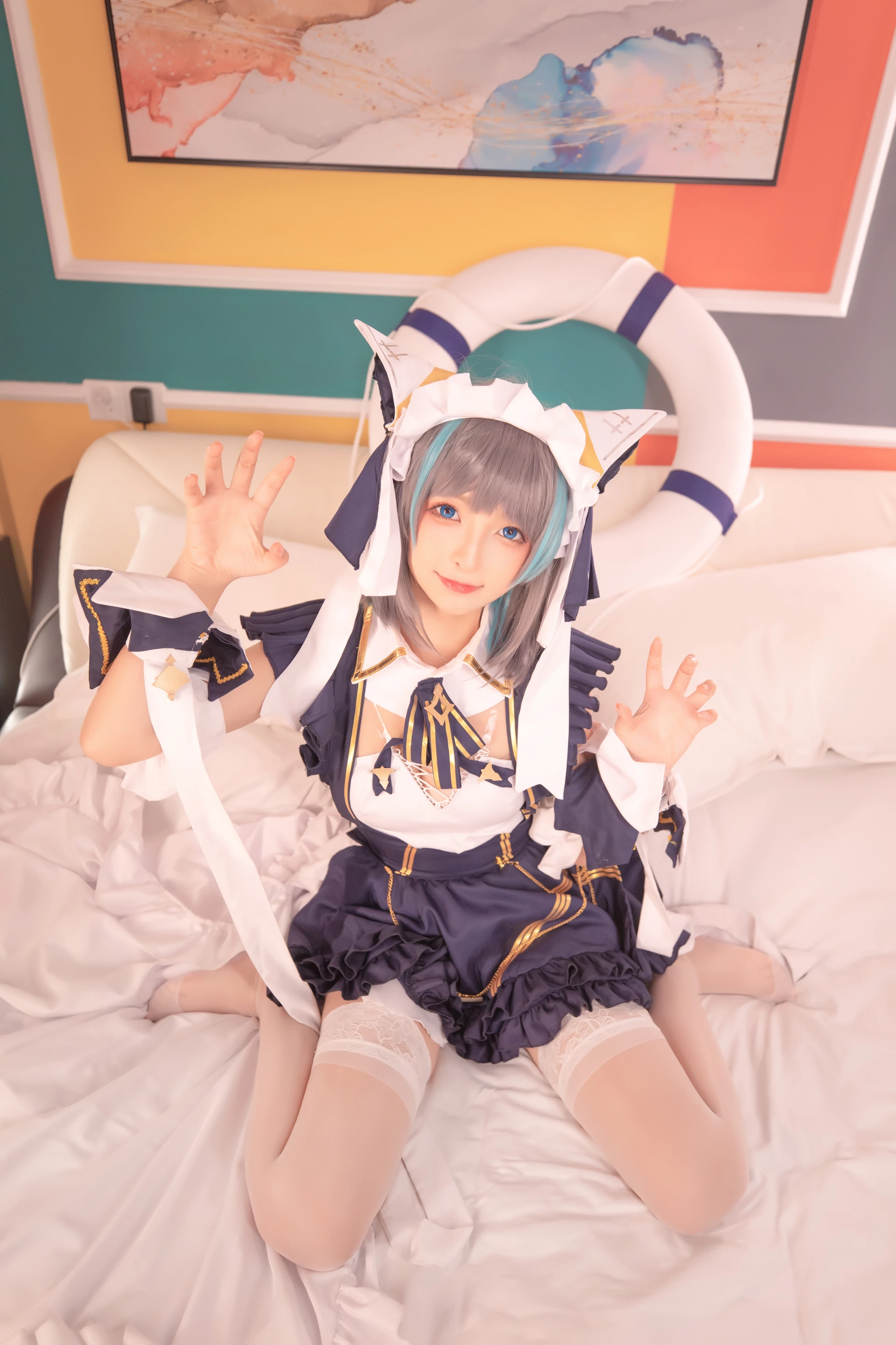 神楽坂真冬 第三季 序号28：柴郡cos《纯色庭院》 [150P2V-638MB]内衣, 泳装, 白丝, 神楽坂真冬, 美腿, 美足