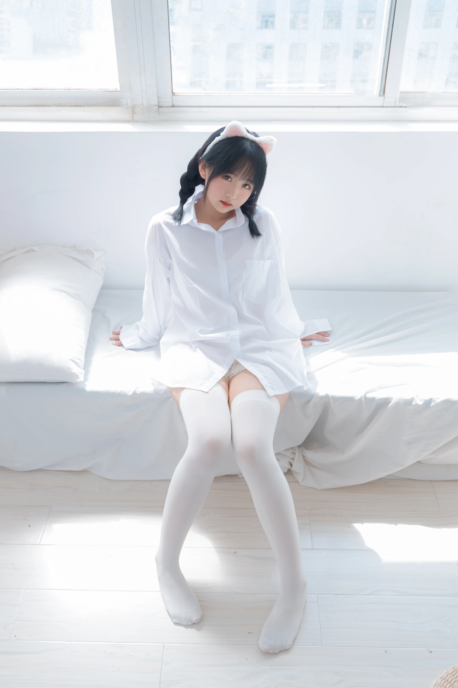 少女秩序 EX.07 猫猫 双马尾白丝衬衣+黑丝女仆 [29P-147MB]双马尾, 可爱, 女仆, 少女秩序, 白丝, 美腿, 美足, 衬衣, 黑丝