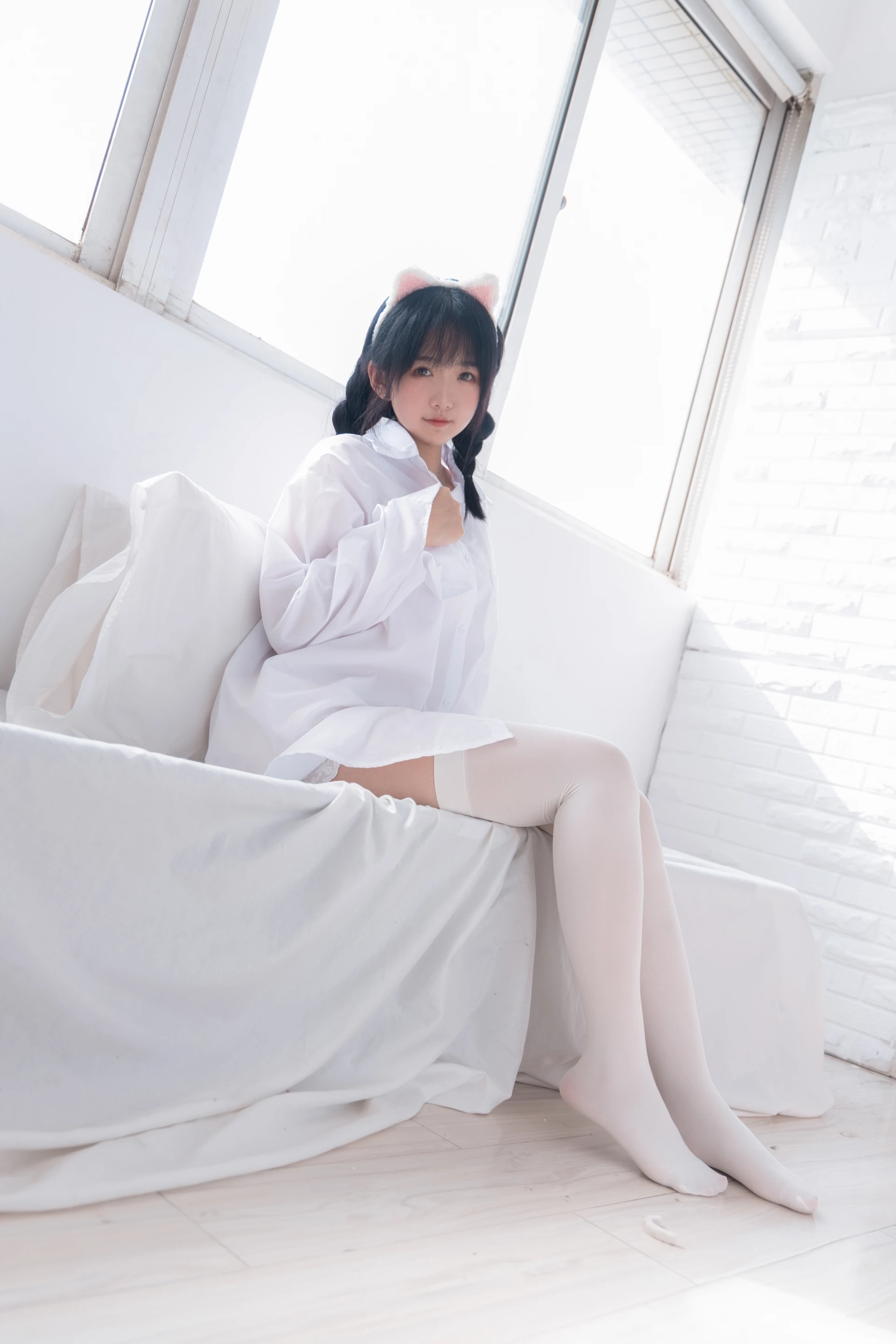少女秩序 EX.07 猫猫 双马尾白丝衬衣+黑丝女仆 [29P-147MB]双马尾, 可爱, 女仆, 少女秩序, 白丝, 美腿, 美足, 衬衣, 黑丝