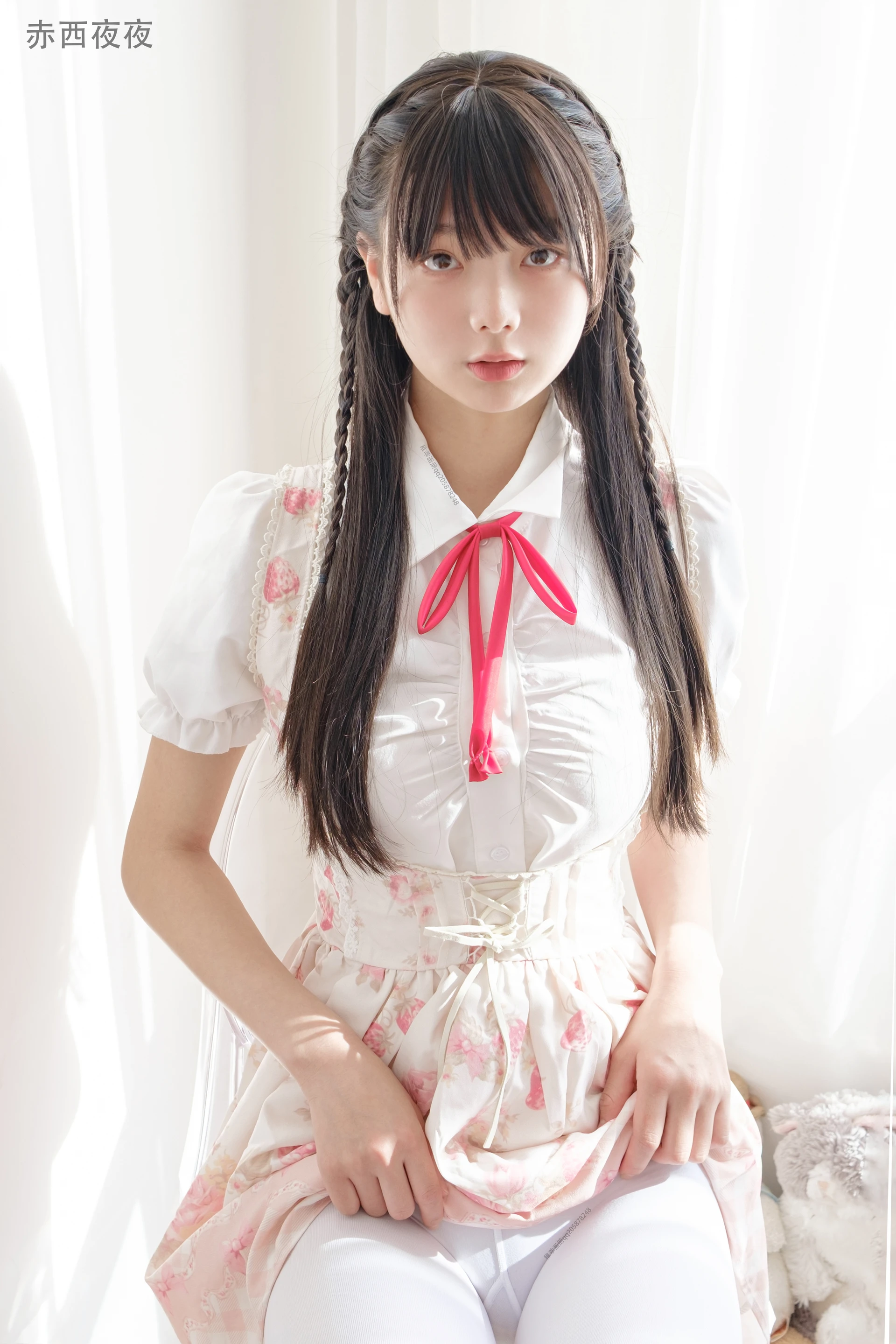 稚乖画册 晴空-07 赤西夜夜 双马尾白丝粉色JK 一亿像素 [81P1V-3.54GB]JK制服, 双马尾, 可爱, 晴空, 白丝, 稚乖画册, 美腿, 美足, 赤西夜夜