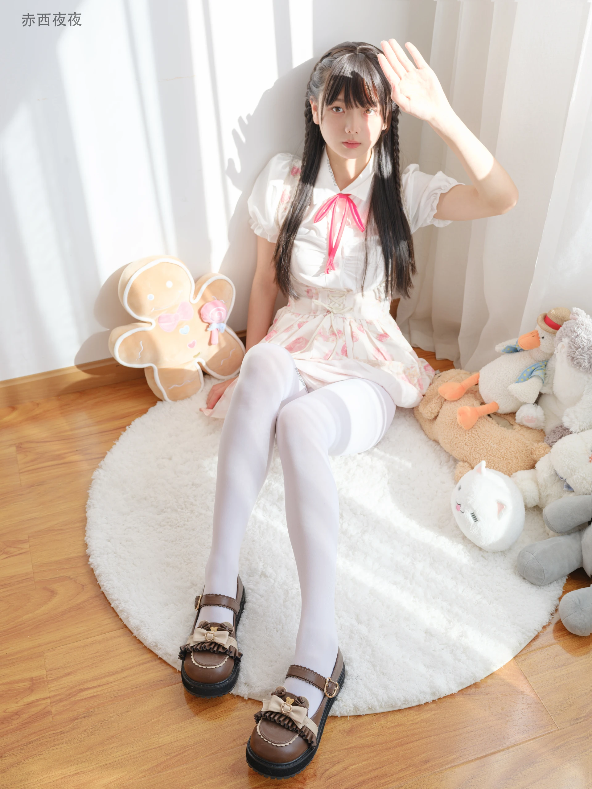 稚乖画册 晴空-07 赤西夜夜 双马尾白丝粉色JK 一亿像素 [81P1V-3.54GB]JK制服, 双马尾, 可爱, 晴空, 白丝, 稚乖画册, 美腿, 美足, 赤西夜夜